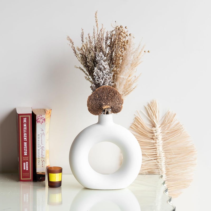 Flowers and Fillers Boho Latte Bunch Pampas Grass EcoFriendly Flowers for Home Office Bedroom Table Decoration and Craft Items Corner Without Vase Pot