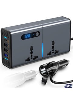 ELTRAZONE "200W Car Power Inverter: 12/24V to 220V AC with USB & Type-C Ports"  - Image 1