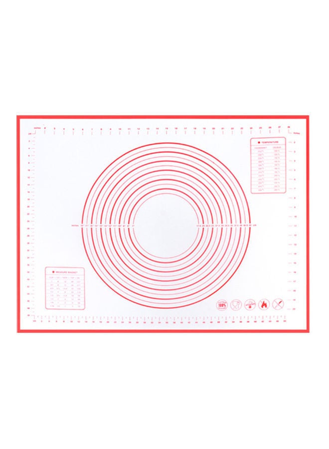 نيبمينينت بساط خبز مضاد للماء من السيليكون أبيض/أحمر 50x40سم - Image 1