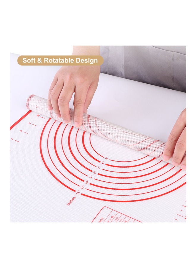 نيبمينينت بساط خبز مضاد للماء من السيليكون أبيض/أحمر 50x40سم - Image 5