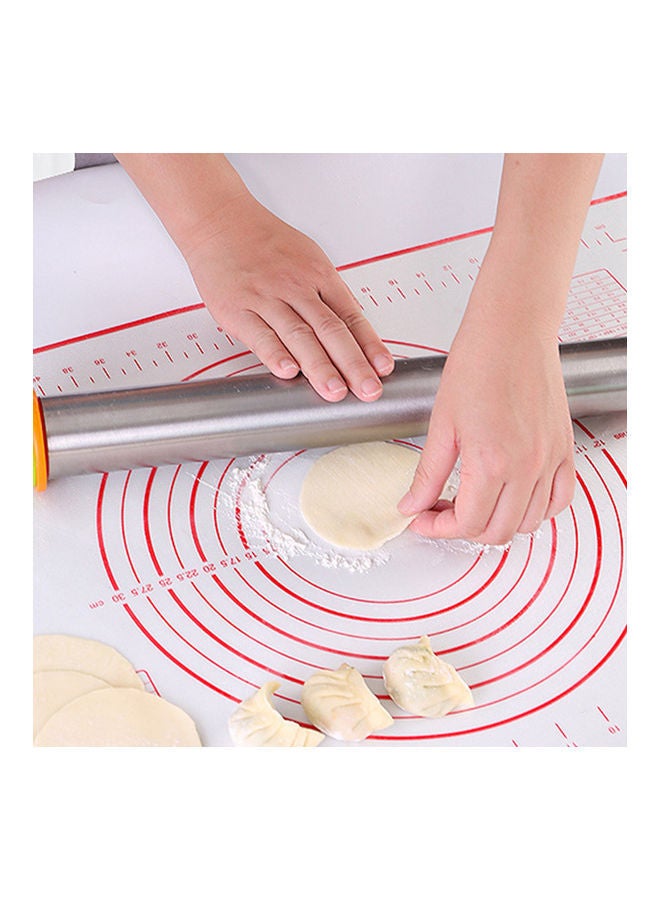 نيبمينينت بساط خبز مضاد للماء من السيليكون أبيض/أحمر 50x40سم - Image 4