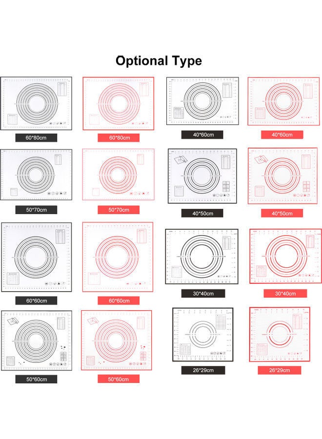 نيبمينينت بساط خبز مضاد للماء من السيليكون أبيض/أحمر 50x40سم - Image 2