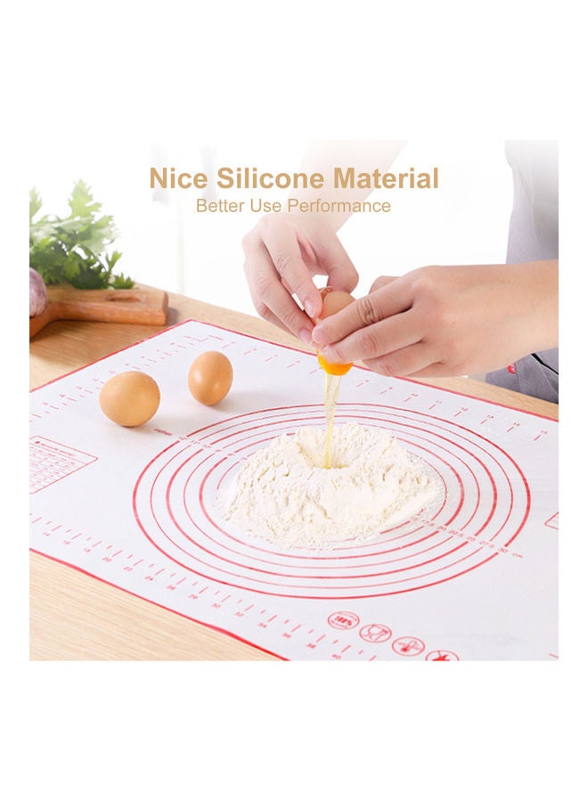 نيبمينينت بساط خبز مضاد للماء من السيليكون أبيض/أحمر 50x40سم - Image 3