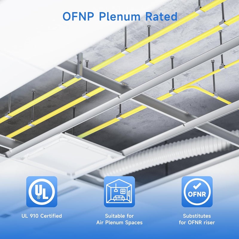 CableMatters Plenum Rated Duplex OS2 Single Mode Fiber Optic Patch Cable - 5m / 16.4ft, LC to LC UPC 9/125 OFNP OS2 Fiber Optic Cable - Image 3