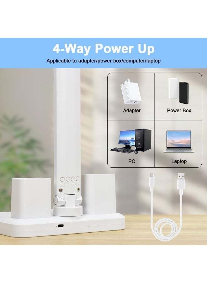 Multi-angle LED desk lamp with digital display and pen holder – rechargeable lithium battery, 3-color lighting with gradual dimming - Image 3