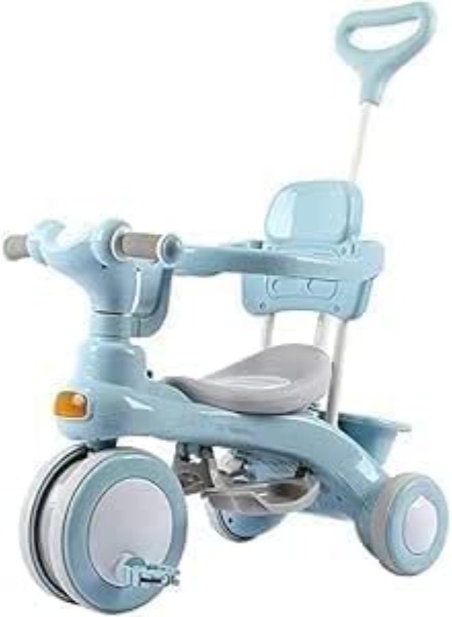 4 in 1 Kids Tricycle, Baby Tricycle with ABS Foot Pedals, Storage Bag, Sponge Guardrail and Shock-Absorbing Wheels for 1-6 Years Old - Image 3