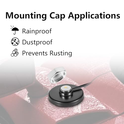 eifagur 304 Stainless Steel Heavy Duty NMO Antenna Mount Cap with O Ring Seal Dust Weather Rain Protective Cover （Pack of 2）, Eifagur - Image 3