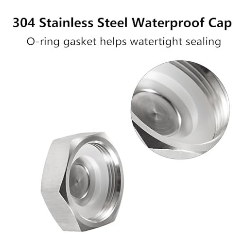 eifagur 304 Stainless Steel Heavy Duty NMO Antenna Mount Cap with O Ring Seal Dust Weather Rain Protective Cover （Pack of 2）, Eifagur - Image 5
