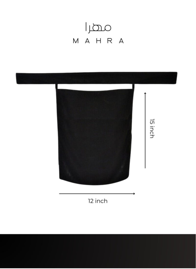 Generic - Saudi Niqab | Black Chiffon Polyester | Lightweight & Comfortable | Superior Quality | Ideal for Special Events & Daily Use | Easy to Clean | 12 x 15 Inches - Image 1