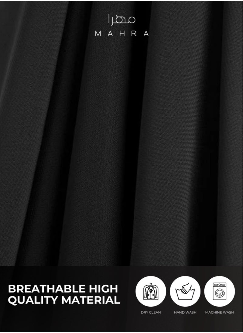 Generic - Saudi Niqab | Black Chiffon Polyester | Lightweight & Comfortable | Superior Quality | Ideal for Special Events & Daily Use | Easy to Clean | 12 x 15 Inches - Image 1