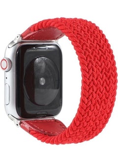 Nylon With Leather Braided Watchband For Apple Watch Series 7/6/5/4/3/2/1/SE 41/40/38mm Red