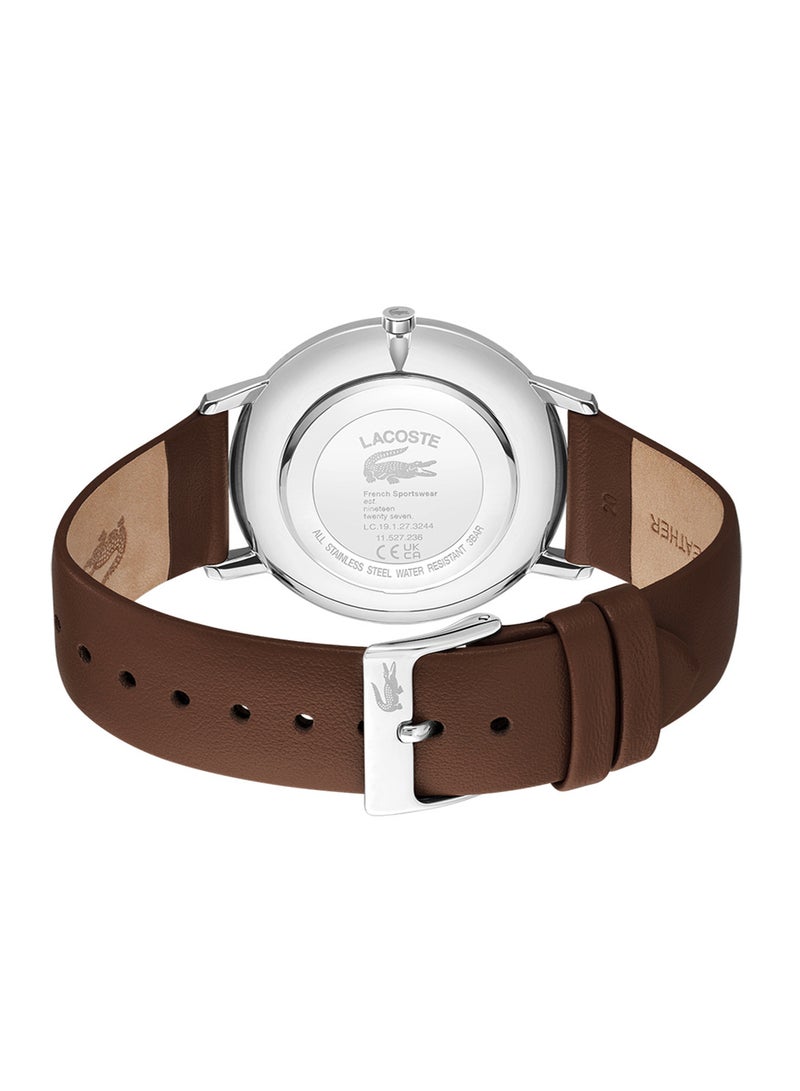 LACOSTE Men's Analog Round Shape Leather Wrist Watch 2011307 - 40.5 Mm - Image 3