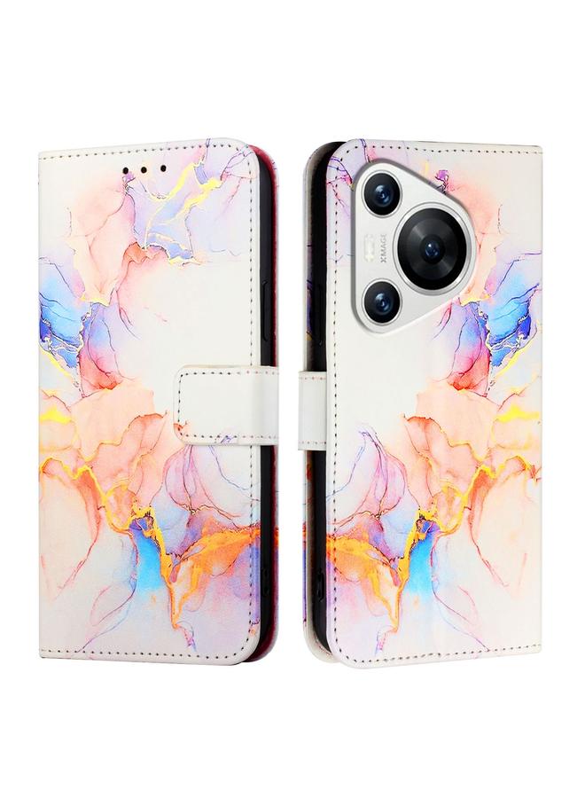 اس-توب جراب لهاتف Huawei Pura 70 PT003، جراب هاتف جلدي قلاب بنمط رخامي - Image 2