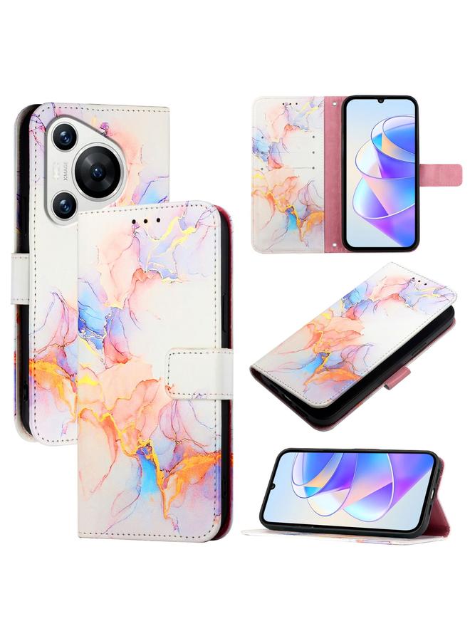 اس-توب جراب لهاتف Huawei Pura 70 PT003، جراب هاتف جلدي قلاب بنمط رخامي - Image 1