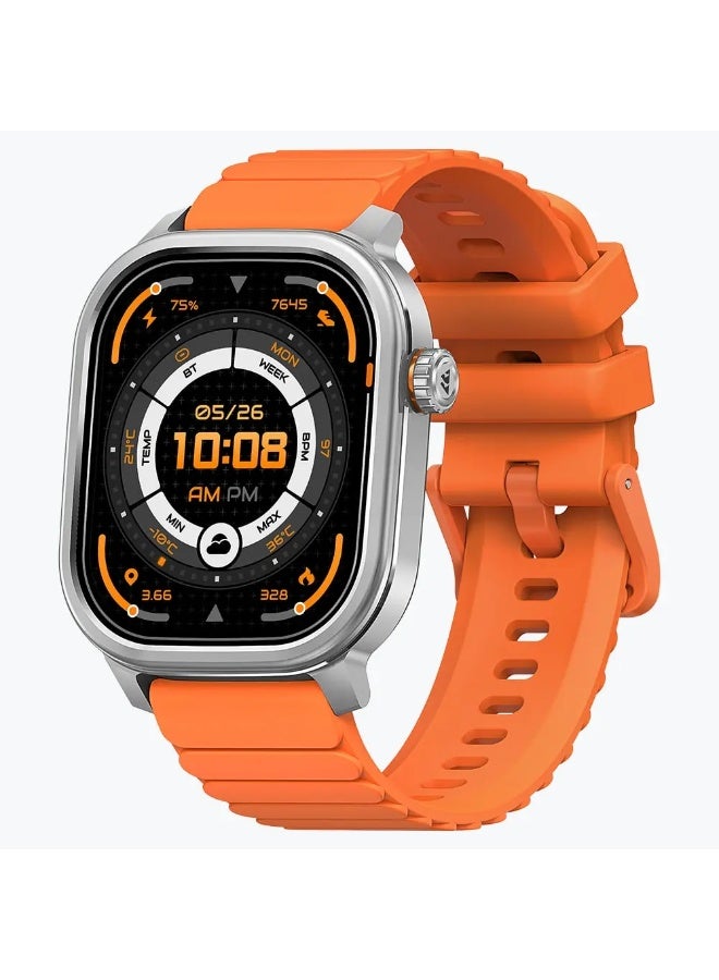 KOSPET 350 mAh Pulse Everyday Smartwatch with Large 1.96″ AMOLED Display, 24/7 Health & Mood Monitoring, 9 ApexMotion Sports Modes + 170+ Workout Modes, Bluetooth 5.3, IP68 Water Resistance, Long Battery Life - Icy Silver - Image 1