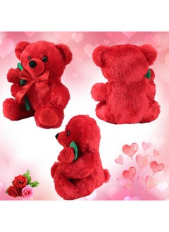 Civaner Christmas Plush Stuffed Animal Bear Gift With Rose Funny Cute Stuffed Animal Plush Gifts For Kids Toddler Girlfriend Xmas Valentine'S Day,11.8 Inches(Red)  - Image 4