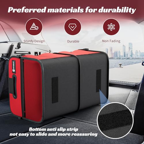 Sposuit Trunk Organizer for Car - 70L Collapsible Car Storage with 11 Pockets & Reinforced Handles, SUV Trunk Organizers for Grocery Cargo - Image 3