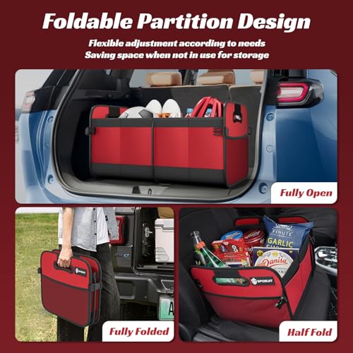 Sposuit Trunk Organizer for Car - 70L Collapsible Car Storage with 11 Pockets & Reinforced Handles, SUV Trunk Organizers for Grocery Cargo - Image 4