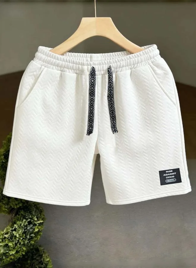 تايك تو شورت كاجوال محكم الملمس بتفاصيل شارة للرجال