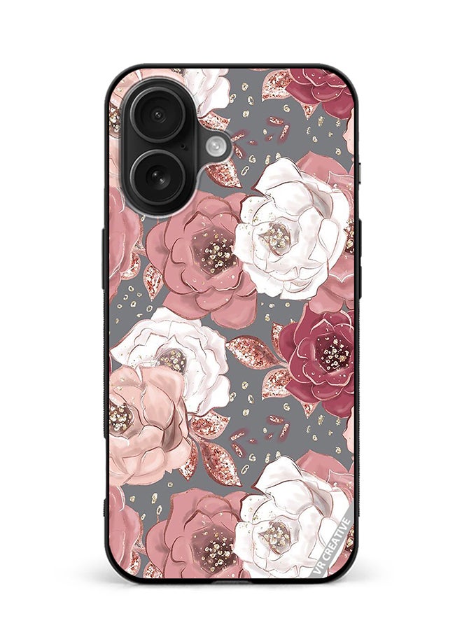 Protective Case Cover For Apple iPhone 16 Plus Rose Flower Design Multicolour