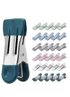 General Clothes Pins Heavy Duty 30 Pack - 2.17 Inch Metal Chip Clips, Clothespins for Photo Drying Clothesline Laundry Sock, Bag Clips for Food Kitchen Stainless Steel with Rubber, 6 Colors  - Image 1