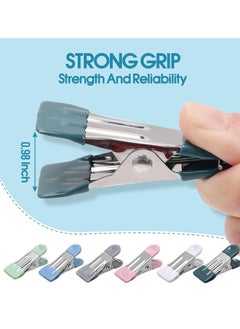 General Clothes Pins Heavy Duty 30 Pack - 2.17 Inch Metal Chip Clips, Clothespins for Photo Drying Clothesline Laundry Sock, Bag Clips for Food Kitchen Stainless Steel with Rubber, 6 Colors  - Image 3