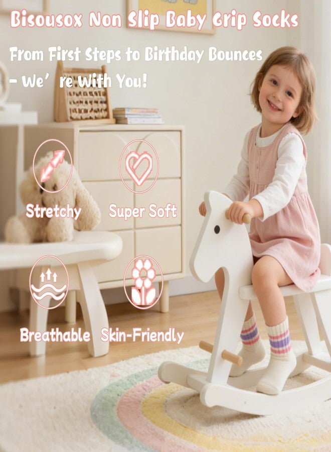 BISOUSOX Baby Grip Socks for Toddler Girls Boys 0-5T, Grippy Socks for Baby 6-12-18M, Non-Slip Walking Sock with Grips - Image 4