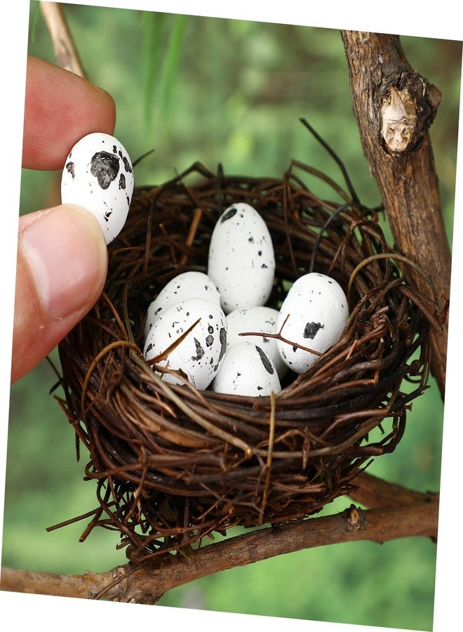 PRETYZOOM 100pcs Artificial Bird Eggs - Fake Foam DIY Easter Decorations for Photo Props, Crafts, Garden Bird Nest Decor, Party (White) - Image 3