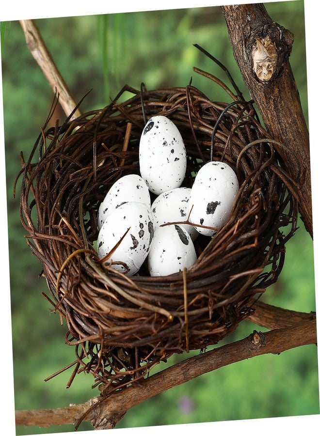 PRETYZOOM 100pcs Artificial Bird Eggs - Fake Foam DIY Easter Decorations for Photo Props, Crafts, Garden Bird Nest Decor, Party (White) - Image 2