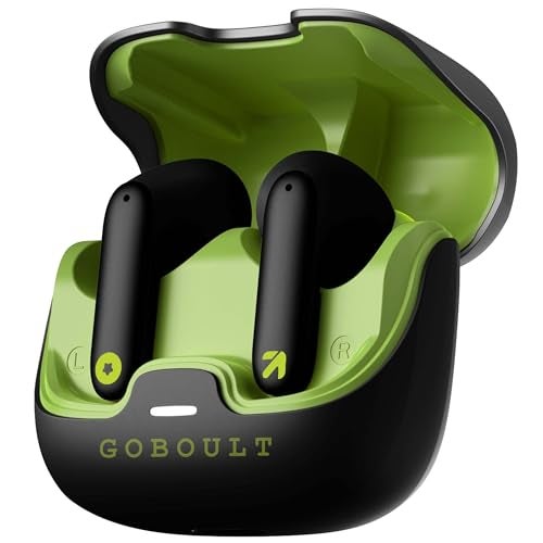 GOBOULT Z40 True Wireless in Ear Earbuds with 60H Playtime, Zen™ ENC Mic, Low Latency Gaming, Type-C Fast Charging, Made in India, 10mm Rich Bass Drivers, IPX5, Ear Buds TWS (Black) - Image 1