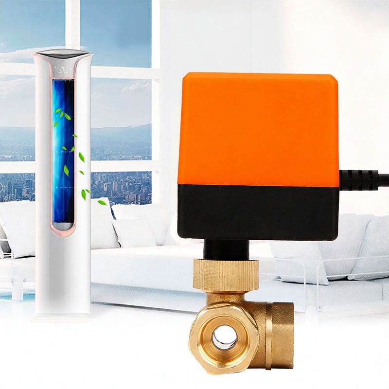 DN15 G1/2 Brass 3 Way Motorized Ball Electrical Valve for Air Conditioner DC12V - Image 4