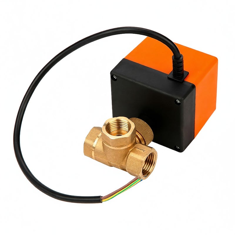 DN15 G1/2 Brass 3 Way Motorized Ball Electrical Valve for Air Conditioner DC12V - Image 2