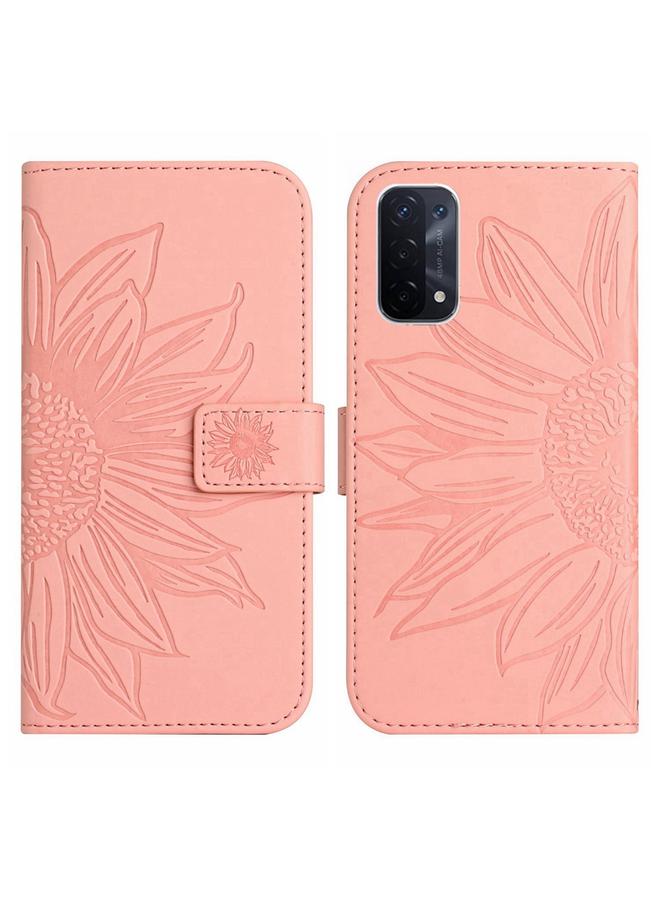 S-TOP Case For OPPO A54 5G/A74 5G/A93 5G/A93S 5G Skin Feel Sun Flower Pattern Flip Leather Phone Case with Lanyard - Image 2