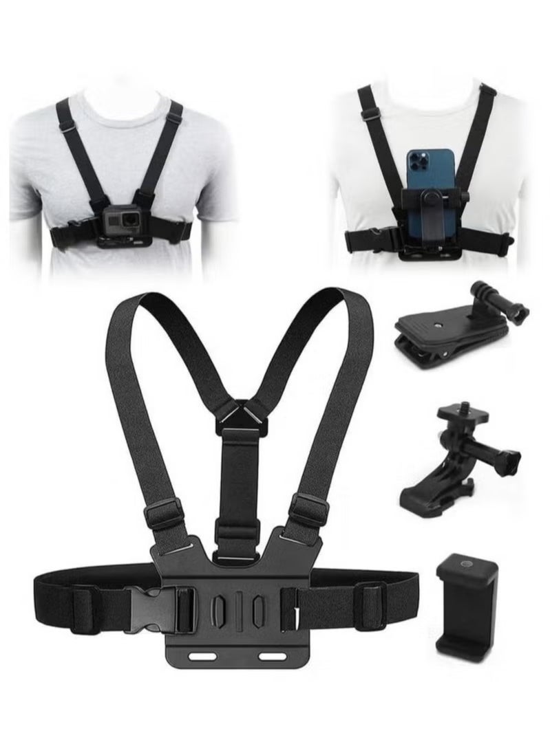 In Air Camera Chest Mount With Bracket For Akaso Dji Osmo Adjustable And Mobile Phone  - Image 1