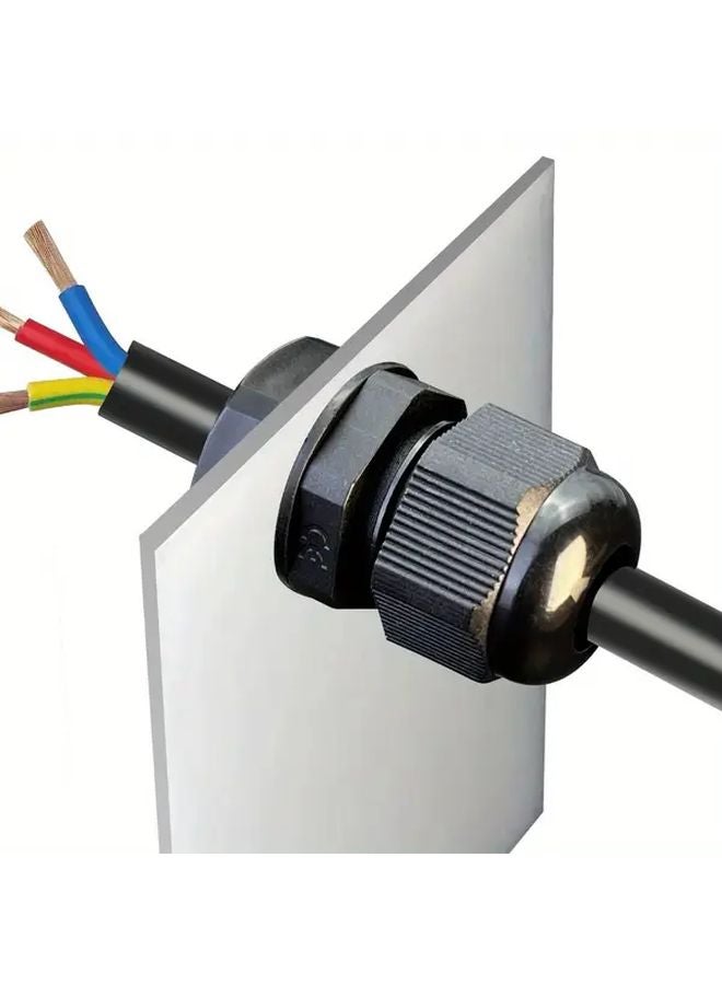 Black PG16 Nylon Cable Sealing Grommets 12pcs with Washers for 3 14mm Electrical Boxes - Image 2