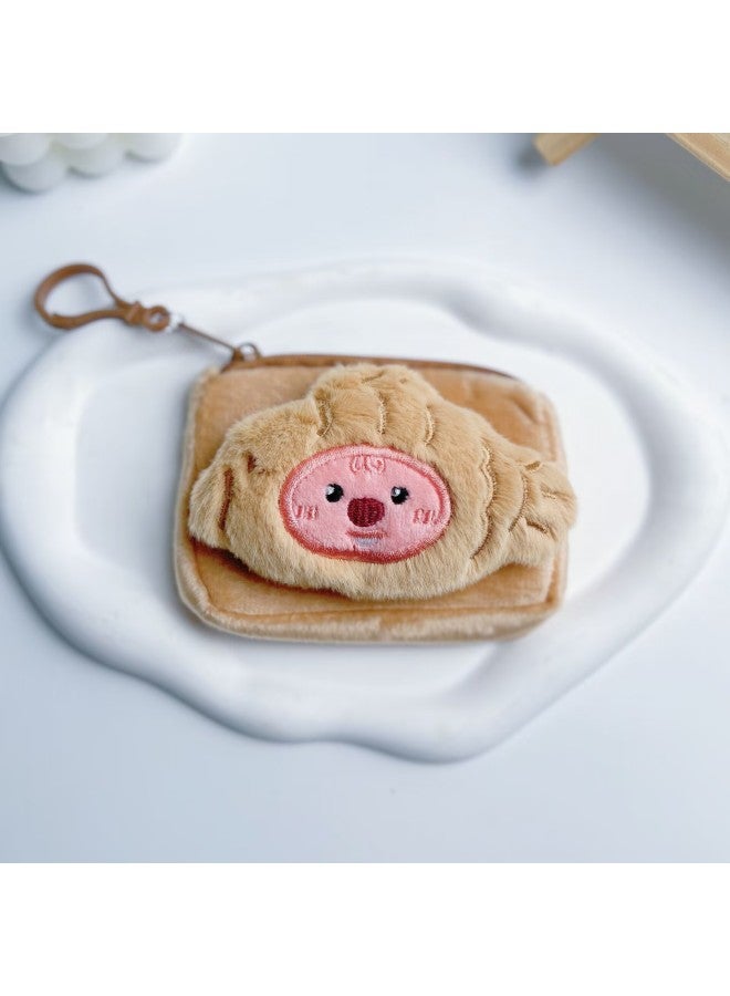 Cute Cartoon Loopy Ruby Creative Coin Purse Mini Small Size Snapper Head Doll Pendant Support For Hair-Color:Taiy Beaver [khaki Square Bag] Cross-dressing Coin Purse  - Image 1