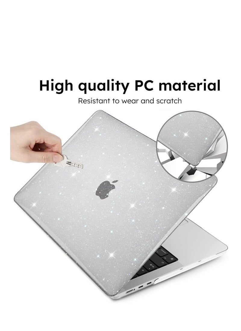 Generic Glitter Case Compatible with MacBook Air 13.6 Inch 2025---2022 Release A3240 M4 Chip /A3113 M3 Chip/ A2681 M2 Chip, Plastic Hard Shell Case for MacBook Air 13 inch with Liquid Retina Display, Clear  - Image 2
