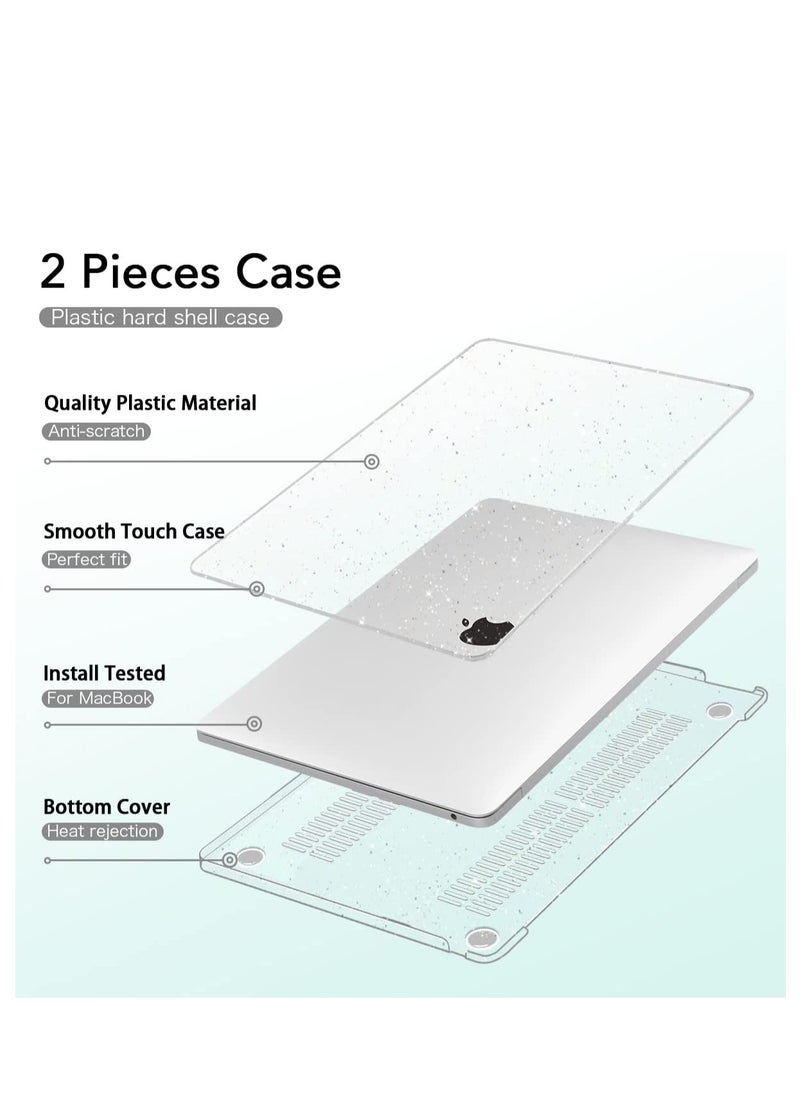 Generic Glitter Case Compatible with MacBook Air 13.6 Inch 2025---2022 Release A3240 M4 Chip /A3113 M3 Chip/ A2681 M2 Chip, Plastic Hard Shell Case for MacBook Air 13 inch with Liquid Retina Display, Clear  - Image 5