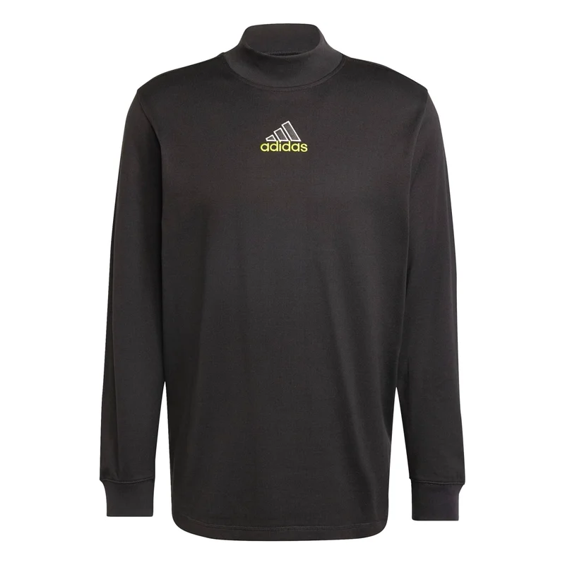 adidas تيشيرت رجالي LS بياقة عالية أسود أوريجينالز