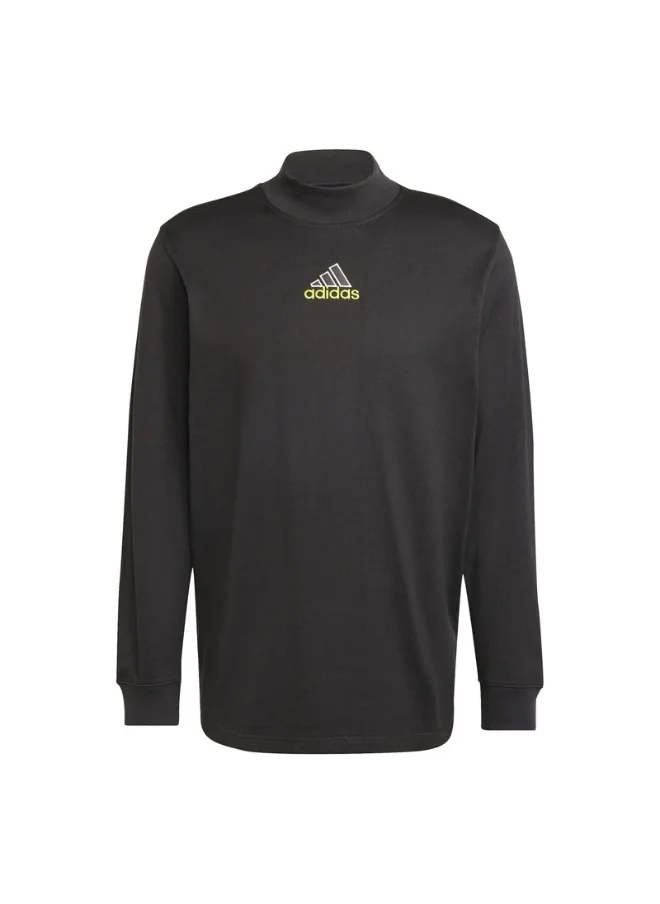 اديداس adidas LS MOCK NECK Q1 Black Originals Men T-SHIRTS