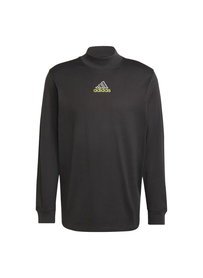 اديداس adidas LS MOCK NECK Q1 Black Originals Men T-SHIRTS