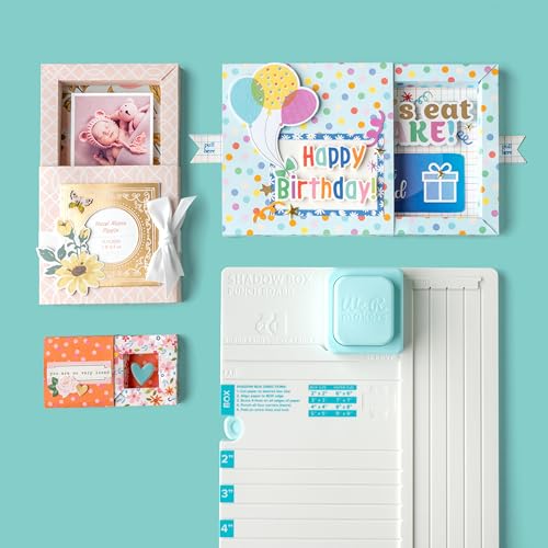 We R Memory Keepers We R Makers Shadow Box Paper Punch Board - Paper Cutter Creates 2"-5" Shadow Boxes, Includes Scoring Tool - Great for Crafts, Card Making, Advent Calendars, Layered Scenes, and DIY Gifts - Image 2