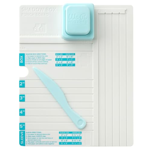 We R Memory Keepers We R Makers Shadow Box Paper Punch Board - Paper Cutter Creates 2"-5" Shadow Boxes, Includes Scoring Tool - Great for Crafts, Card Making, Advent Calendars, Layered Scenes, and DIY Gifts - Image 1