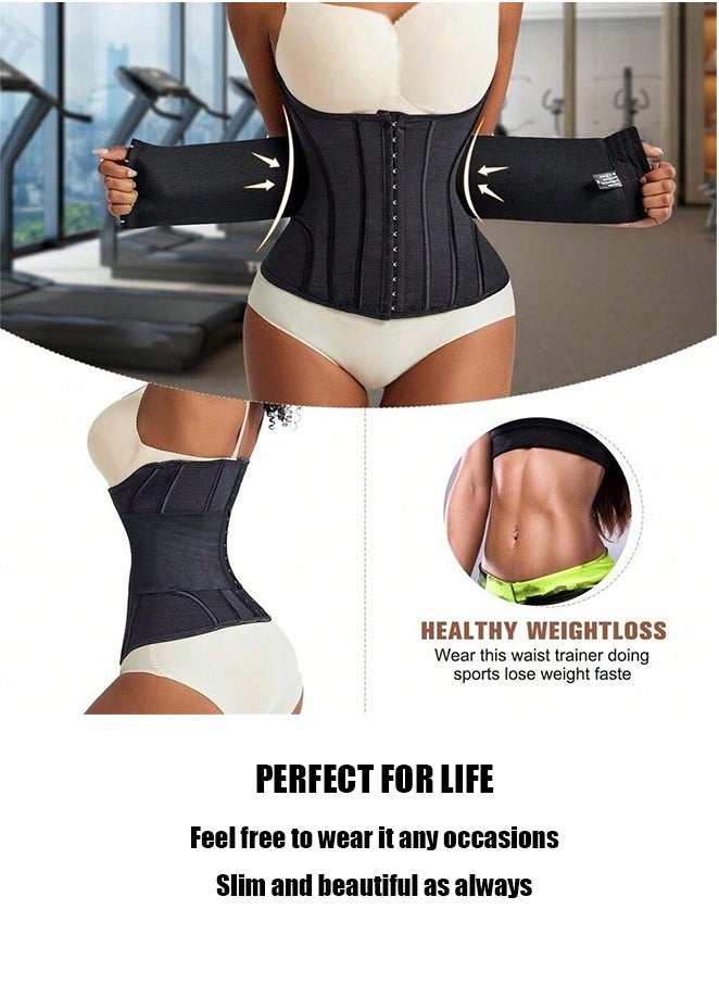 Pretocter Waist Slimming Belt for Women, Waist Shaper Belt, Double-layer 3-breasted  Shapewear Waist Trainer Corset, 3D Pressure For Tummy, Breathable and Cozy（Black）  - Image 2