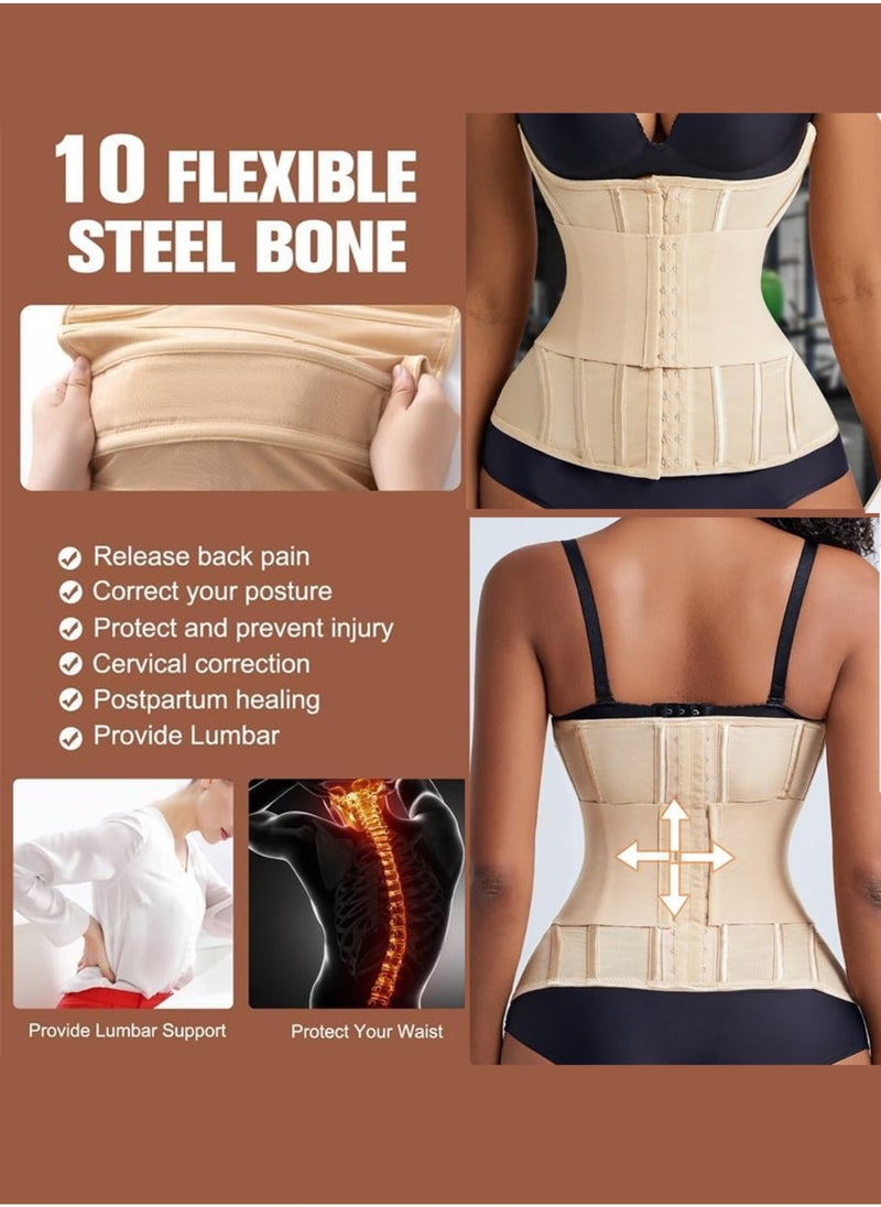 Pretocter Waist Slimming Belt for Women, Waist Shaper Belt, Double-layer 3-breasted  Shapewear Waist Trainer Corset, 3D Pressure For Tummy, Breathable and Cozy（Black）  - Image 4