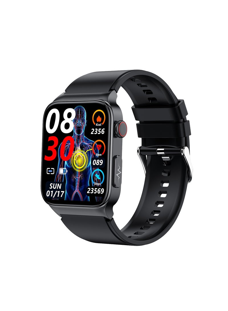 Saco Health Smart Watch Blood Glucose Monitoring Uric Acid ECG+PPG+HRV Heart Rate Body Composition Bluetooth Call Smartwatch