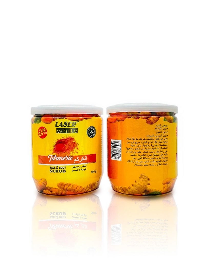 laser white Turmeric Body And Face Scrubbing And Exfoliating Cream 500 gr - Image 1