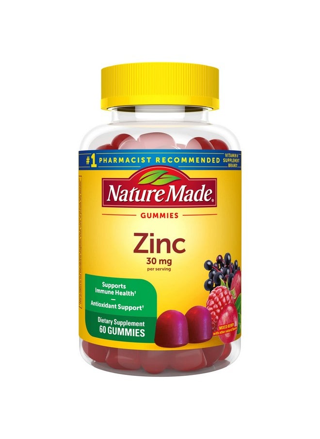 Nature Made - Extra Strength Zinc Supplements 30 Mg Dietary Supplement For Immune Health And Antioxidant Support 60 Zinc Gummies 30 Day Supply - Image 1
