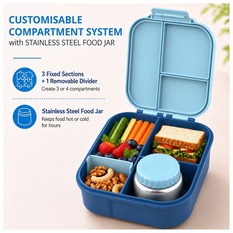 BonBon - 3-4 Compartments Lunchbox - Star Blue - Image 2
