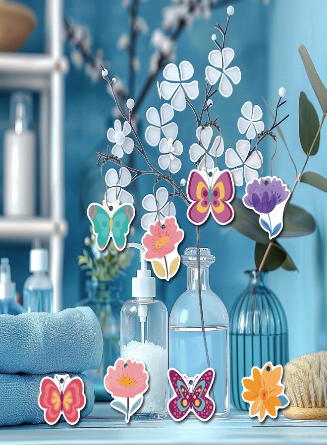 مجموعة من 12 قطعة من خطافات وحلقات ستارة الحمام من كريت كابين، بتصميمات متنوعة تشمل الفراشات والزهور، مصنوعة من المعدن، مع سلسلة من الفولاذ المقاوم للصدأ، لتزيين الحمام. - Image 5